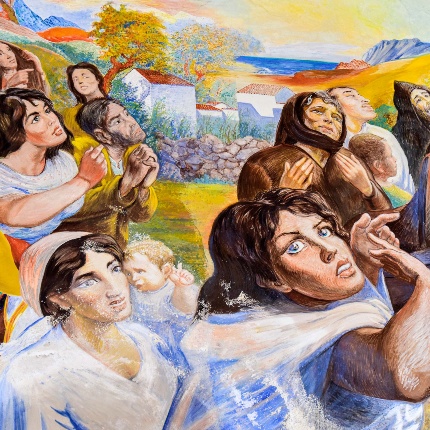 Particolare del dipinto di Aligi Sassu (foto Ivo Piras)