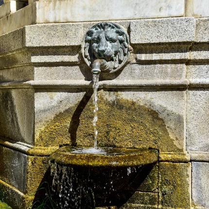 Dettaglio su una delle sei bocche leonine in bronzo (foto Ivo Piras)
