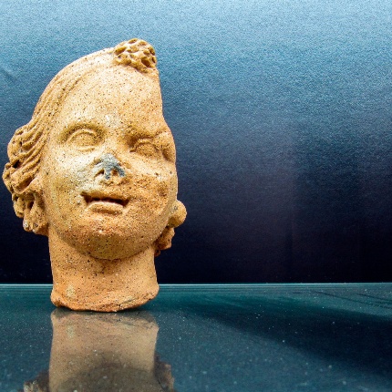 Male votive head made of clay from the area of San Giuseppe (photoAngelo Marras)