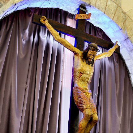 Wooden crucifix known as "Babbu Mannu" of Catalan manufacture, dating back to the XV - XVI century. (photoAngelo Marras)