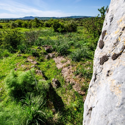Il corridoio funerario parzialmente interrato (foto Giuseppe Lonis)