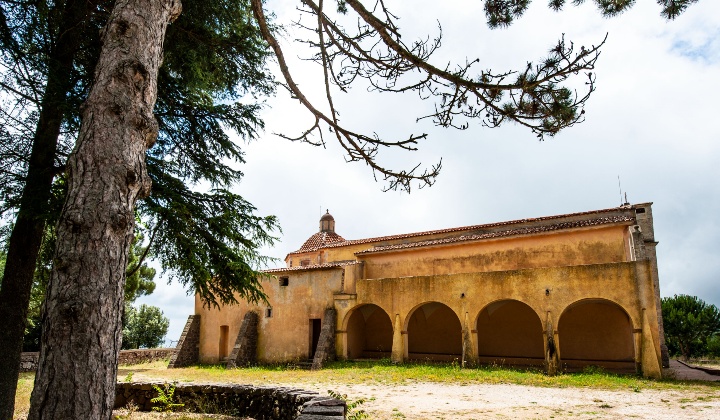 Portico attached to the left side of the church